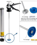 18:1 Manual Sausage Caulking Gun, 20 Oz Capacity, 600ml Bulk Tube, Aluminum Barrel With Rotating Cone Nozzles, 2 Pack