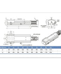 Technical drawing of 140 Mm Wide Ball Screw Linear Slider With Dual Rail Actuator for lab experiments and automation.