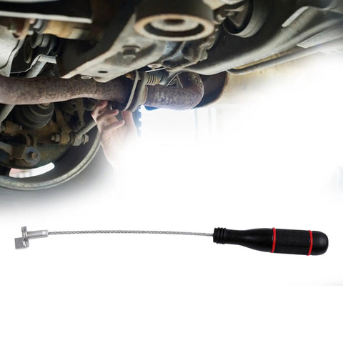 Oil Drain Plug Removal Tool Set With Bendable Steel Wire And Anti Slip PP Handle For Sump Screws Pick Up And Hold Wrench Style Oil Pan Plug Remover Two Pack, undercar use