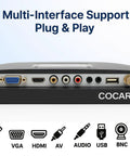 Back panel with various input ports on 15 Inch CCTV Monitor With BNC VGA HDMI AV Inputs, 4:3 1024x768 HD Display, USB Drive Player