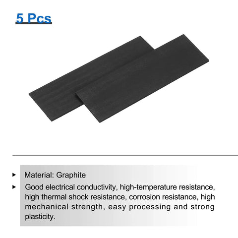 Rectangle Graphite Block Ingot Plates 100x30x2mm High Purity Electrodes For Melting Casting And Electrolysis Heavy Duty Graphite Sheets Pack Of 5
