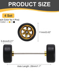 Four Pack 1 64 Scale Wheel And Tire Set For RC Diecast Cars With Real Riders Rims Six Spoke Gold Silver Black White Upgrade Your RC Ride Includes Axles Today, product size details.