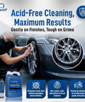 Pro Grade Wheel And Tire Cleaner Concentrate 4 To 1 Dilution Thick Foamy Formula Lifts Brake Dust Oil Dirt And Light Corrosion For Easy Car Detailing Safe On Finishes Works With Tire Brush 16 Oz Bottle, non-acid wheel cleaner