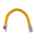 Heavy Duty 18 Inch Gas Hose Connector With One Inch Outer Diameter And Three Quarter Inch FIP To Three Quarter Inch FIP Fittings Yellow Coated