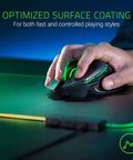 Hard RGB Gaming Mouse Pad V2 With Customizable Chroma Lighting and mouse, showing non-slip rubber base and cable management