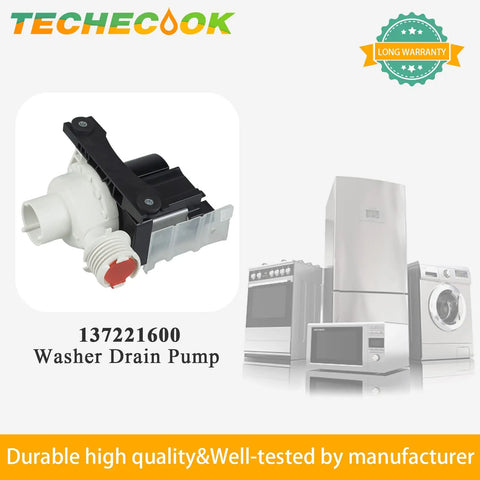 137221600 Washer Drain Pump Replacement For Kenmore Frigidaire Washers With Quiet Operation And 365 Day Warranty Easy Install Fits 137108100 134740800 AP5684706 134740500 PS7783938 Replacement Part, black and white
