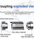 Top Tier Slick Spring Coupling For Stepping And Servo Motors Heavy Duty Aluminum Alloy Elastic Body Screw Lock Encoder Setup Smooth Torque Transfer Built Legit Ready To Roll 6X13mm exploded view with aviation aluminum and stainless steel spring.