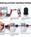 Installation instructions for 12 Pack 3/8 Inch NPT Cable Glands Nylon PA66 IP68 Waterproof Adjustable Power Strain Relief Cord Grips For Junction Boxes With Gaskets And Locknuts Black