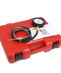 Pro Fuel Injection Pressure Tester Kit With 0 To 140 PSI Gauge And Includes 9.49, 7.89, 6.30 Fuel Line Fittings in red case