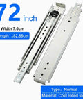 Heavy Duty Side Mount Ball Bearing Drawer Slides Full Extension Cabinet Hardware Quick Snap Off Design 500 Lbs Capacity, 72 inch cold rolled steel tracks.