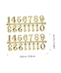 Self Adhesive Gold Clock Numerals Kit With Arabic And Roman Numerals for Easy DIY Wall Clock Repair, shows sets in package