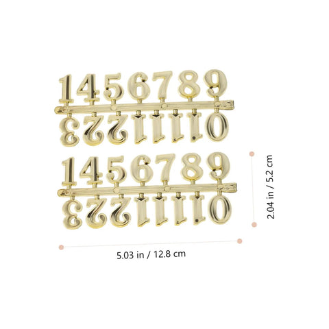 Self Adhesive Gold Clock Numerals Kit With Arabic And Roman Numerals for Easy DIY Wall Clock Repair, shows sets in package