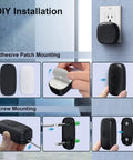 Wireless Doorbell System With Two Receivers And Two Push Buttons, Easy Setup, Adjustable Volume, 58 Chimes, Colorful LED, 1000 Foot Range, M520 F55, Black DIY wall mounting