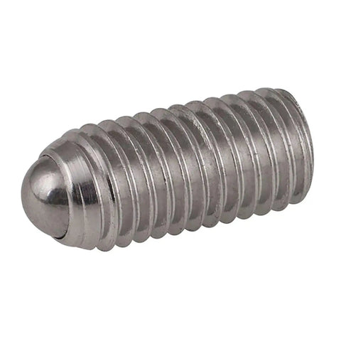 Premium 304 Stainless Steel Ball Plunger Set Screws Featuring A Slick Hex Socket And Burr Free Finish, close-up view.