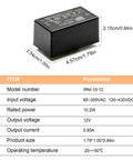 Rock Solid Industrial PCB Mount Power Supply Delivers Clean 12 Volt Juice For Tight Machinery Cabinets With Low EMI Filtering and Plug And Play Simplicity Built Tough For Daily Grind Operations, compact size with electrical specs.
