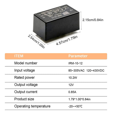 Rock Solid Industrial PCB Mount Power Supply Delivers Clean 12 Volt Juice For Tight Machinery Cabinets With Low EMI Filtering and Plug And Play Simplicity Built Tough For Daily Grind Operations, compact size with electrical specs.