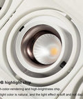 Close-up of the COB highlight chip in the Superior Three Head Anti Glare LED Recessed Downlight for clear lighting.
