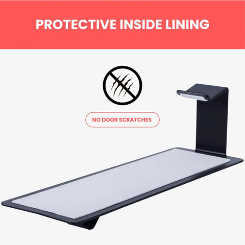 Rock Solid Over The Door Lock Box Bracket Made From Heavy Duty Steel with protective inside lining to prevent door scratches.