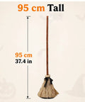 Floating Witch Broom 37 Inch Lit Up Dancing Broomstick With Motion Activation Touch Sensing Spooky Sounds Mute Mode Indoor Party Decor For Haunting Displays And Seasonal Cheer, 95 cm tall