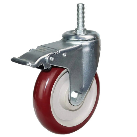 Bad Boy Heavy Duty 5 Inch Swivel Stem Casters 900 Lbs Capacity 360 slick rolling wheel with metal mount and dual brakes