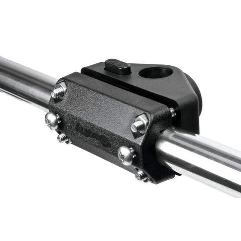 Boat Rail Mounting Adapter For Side And Deck Mounts Fits Seven Eighths Inch Round Rails And One Inch Square Rails close-up view.