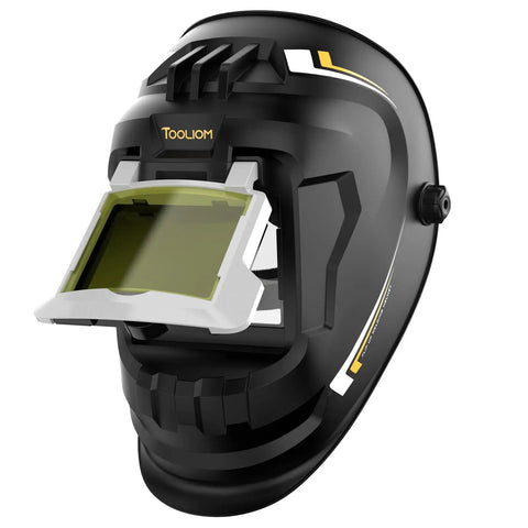 Flip Front Welding Helmet With Shade 10 Flip Lens For Stick MIG TIG Welding Lightweight Durable PP Helmet Adjustable Twist Knob Headgear UV Protection Refined Weld Mask For Pro And DIY Use