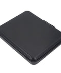 Satellite Hard Case With EVA Shell And Multi Compartment Organizer for RV Dishes, black, closed view, no handle visible.