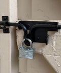 Black Heavy Duty Sliding Bolt Gate Latch With Padlock Hole Two Way Direction For Left Or Right Hand Doors And Gates