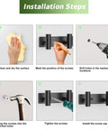 Installation steps for Heavy Duty Stainless Steel Wall Mounted Coat Rack With 3 Hooks Built To Last In Black Finish