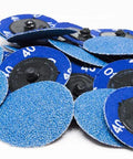 Sanding discs, blue 2-inch zirconia, 25-pack with quick-change backing
