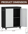 Heavy Duty Steel Tool Chest On Wheels With Locking Doors Rolling Garage Cabinet With Adjustable Shelves Mobile Storage Cabinet For Workshop Basement Warehouse Utility Room Grey, 31.89x25.99x13.78 in