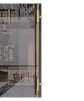 Beefy Heavy Duty Stainless Steel Push Pull Door Handle Set In Gold, 70.8 Inch Two Sided Barn Door Pull Bars installed on glass door