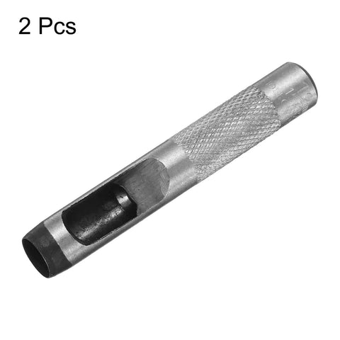 Leather Round Hole Punch 12mm 2 Pack Carbon Steel Hollow Punch Cutter, close-up view showing textured grip and sharp edge