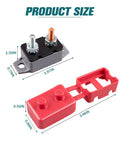 Two Pack 30A DC Circuit Breaker With Auto Reset For 12V And 24V Systems, Thermal Overcurrent Protection, Rugged Auto Reset Design, Easy Install With 10 32 Terminal Block, Perfect For Auto Marine RV Wiring And Power Circuits, size diagram