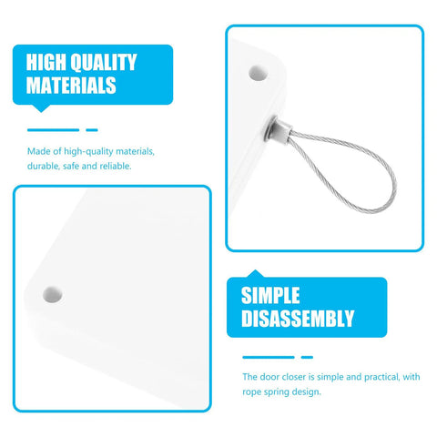 Automatic Rope Spring Door Closer for Home and Bedroom Nail Free Punch Free Install Quiet ABS and steel wire construction detail