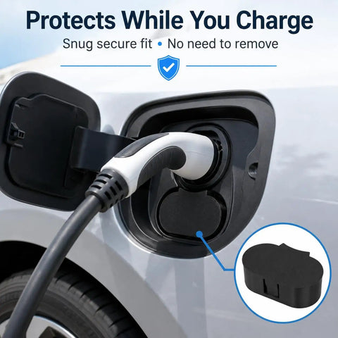 Bulletproof Ccs Charging Port Cover For Tesla Model 3 And Fisker Ocean on charging inlet, designed for snug secure fit and protection.