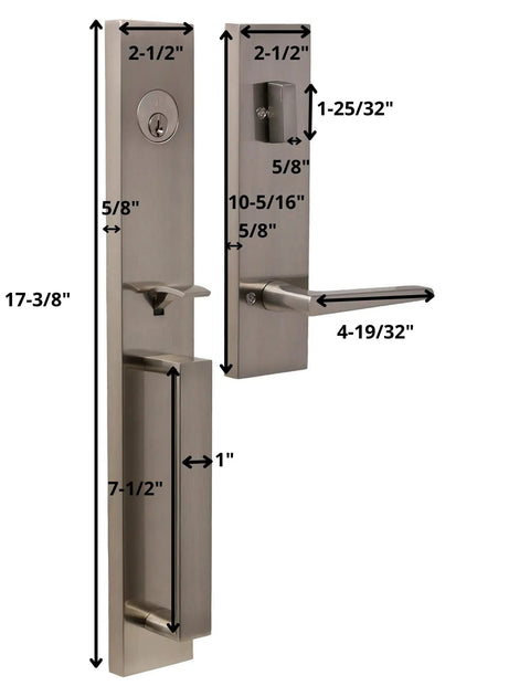 Get That Killer Modern Look For Your Front Door With This Satin Nickel Single Cylinder Keyed Entry Handle Set Complete With Philtower Lever