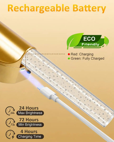 Modern Peel And Stick Wall Sconce Set Of Two Wireless Rechargeable Lamp With Magnetic Base showing charging details and eco-friendly features.