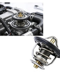 Built Tough Car Engine Coolant Thermostat With Gasket Offers Rock Solid Performance Oem 19301 Paa 306 Plc 31 Fitment Hella Reliable Heavy Duty Auto Parts For Trucks And Suvs Silver showcasing installation and design.