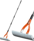 15 Inch Dethatcher Lawn Rake With Adjustable Handle for Thatch Removal and Scarification, manual tool with 19 curved steel tines visible