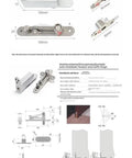 360 Degree Hydraulic Automatic Return Door Closer With Hidden Hinge For Roll Easy Closing And Dead Stop Alignment Built Tough For Any Interior Doorway Setup with dimensions and details.