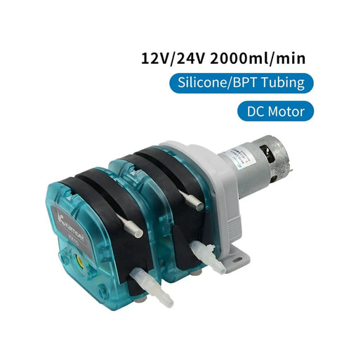 Heavy Duty 12/24V Peristaltic Dosing Pump With Adjustable Flow Rate Up To 1300Ml Min Multi Stage Gear Motor For Viscous Liquids And Chemicals High Precision Quick Tube Swap Reliable Continuous Operation Industrial Grade