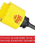 Hole Saw Arbor For Easy Hole Enlargement On A1 13/16 To 1 3/16 Inch And A2 A10 1 1/4 To 6 Inch Arbors KA19 shown