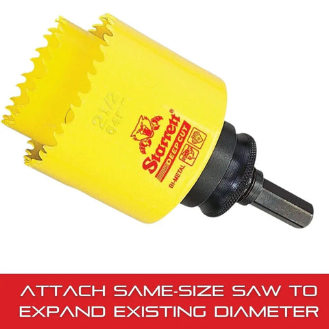 Hole Saw Arbor For Easy Hole Enlargement On A1 13/16 To 1 3/16 Inch And A2 A10 1 1/4 To 6 Inch Arbors KA19 shown