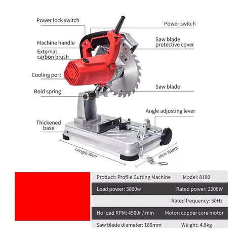 Top Shelf Mini Table Saw And Profile Cutting Machine delivering beast mode precision and 180mm saw blade for accurate cuts.