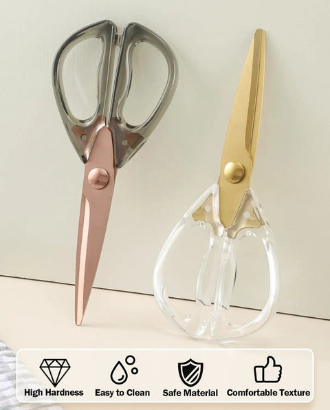 All Purpose Kitchen Scissors And Shears For Meat And Poultry, Stainless Steel With Acrylic Handle, Comfort Grip, Heavy Duty Utility Kitchen Scissors For Everyday Cooking And Prep Work, 3.7in blades