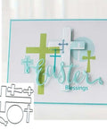 Cross Set Metal Die Cuts For Christmas Pray Fish Cross Cutting Dies Stencils on Easter card with decorative crosses and blessings