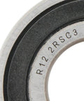 Close-up of Deep Groove Radial Ball Bearing With Double Rubber Seal 2RS, showing engraving details on edge.