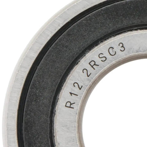 Close-up of Deep Groove Radial Ball Bearing With Double Rubber Seal 2RS, showing engraving details on edge.