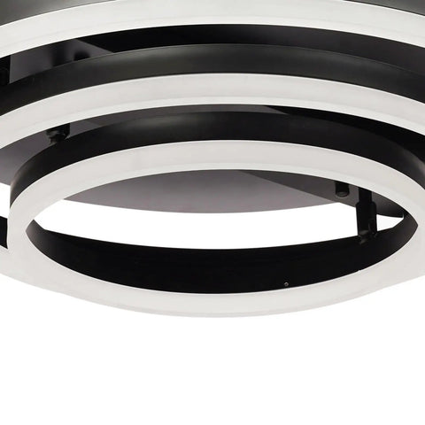Close-up view of 42 Inch Ceiling Fan with Light for Living Room, Bedroom, Remote Control in black and white design.